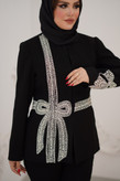 کت و شلوار زنانه مجلسی جواهردوزی پاپیون