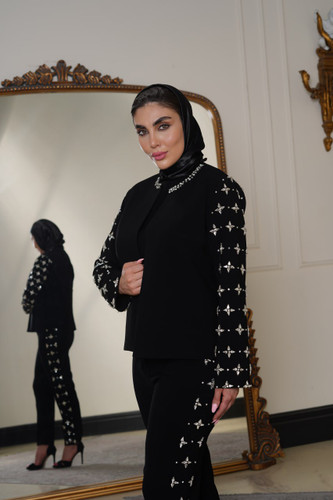 کراپ زنانه مجلسی جواهر دوزی شهزاد