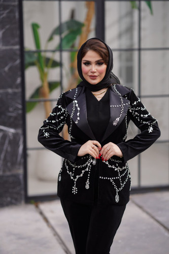 کت و شلوار زنانه مجلسی جواهردوزی