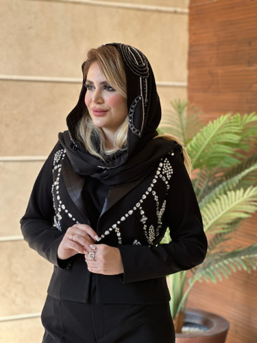 کراپ کت زنانه مجلسی جواهردوزی مهتا