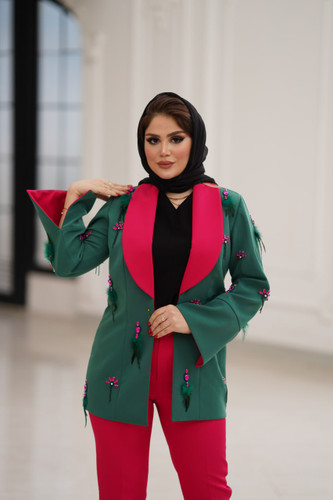 کت و شلوار زنانه مجلسی جواهردوزی پریناز