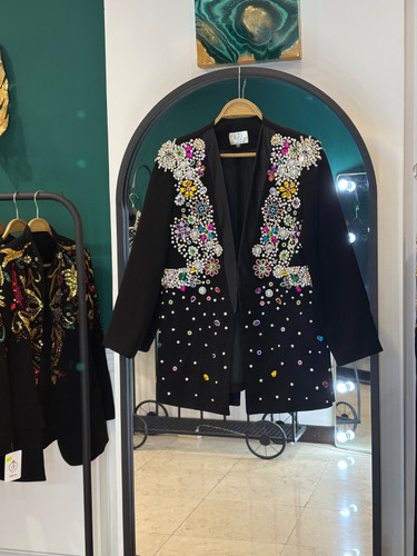 کت مجلسی تک فول جواهردوزی زنانه