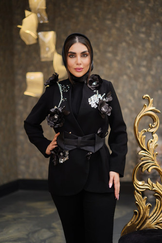 کت و شلوار زنانه مجلسی جواهردوزی گلی