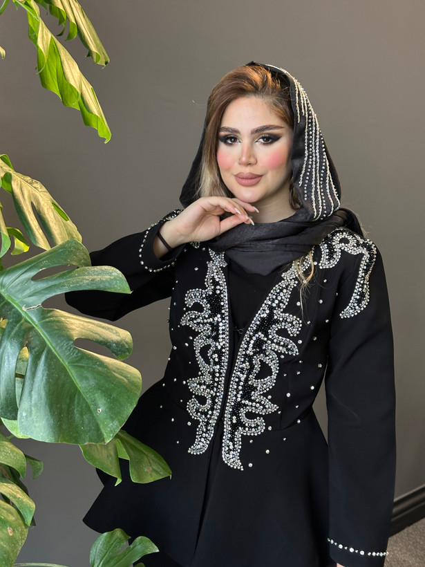 کت و شلوار مجلسی زنانه جواهردوزی آیناز