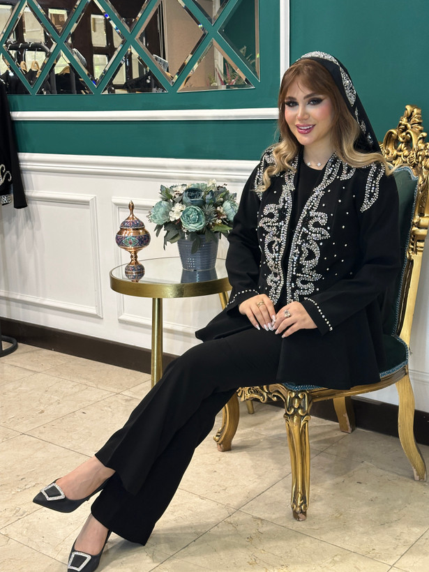 کت و شلوار مجلسی زنانه جواهردوزی آیناز